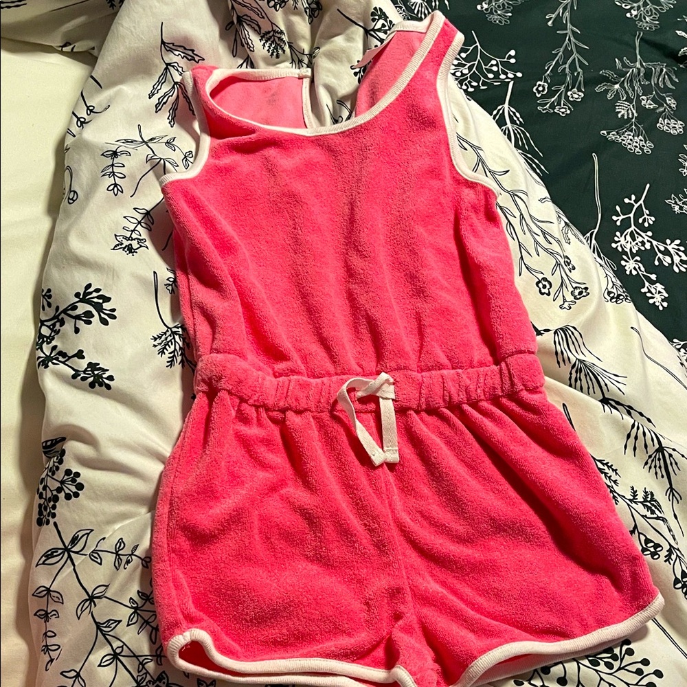 Carter's Bright Pink Terry Cloth 4T Romper